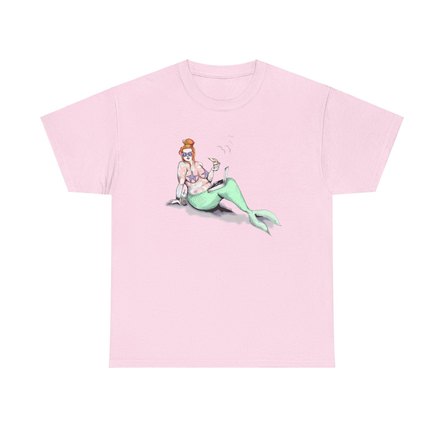 Pizza Mermaid Unisex Heavy Cotton Tee