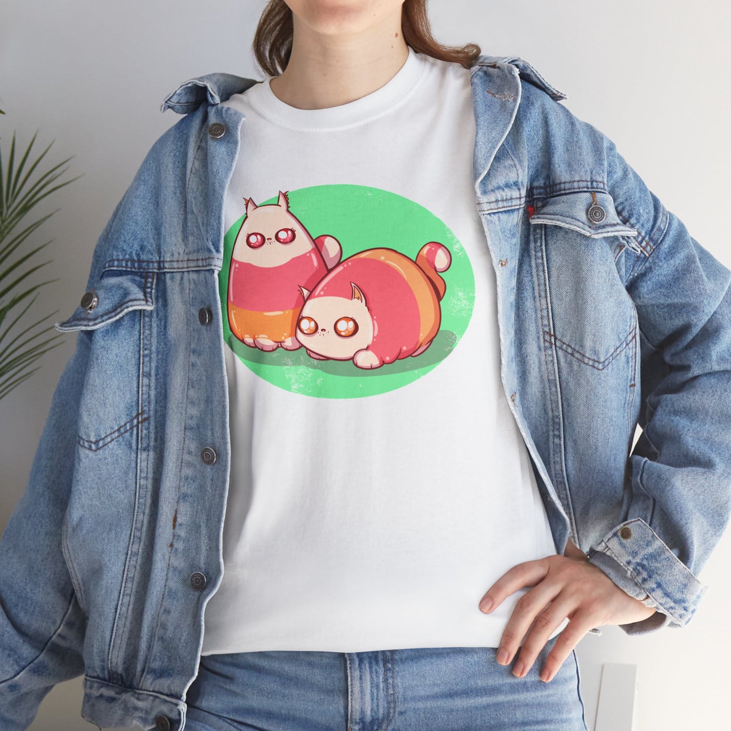 Candy Corn Cats Unisex Heavy Cotton Tee