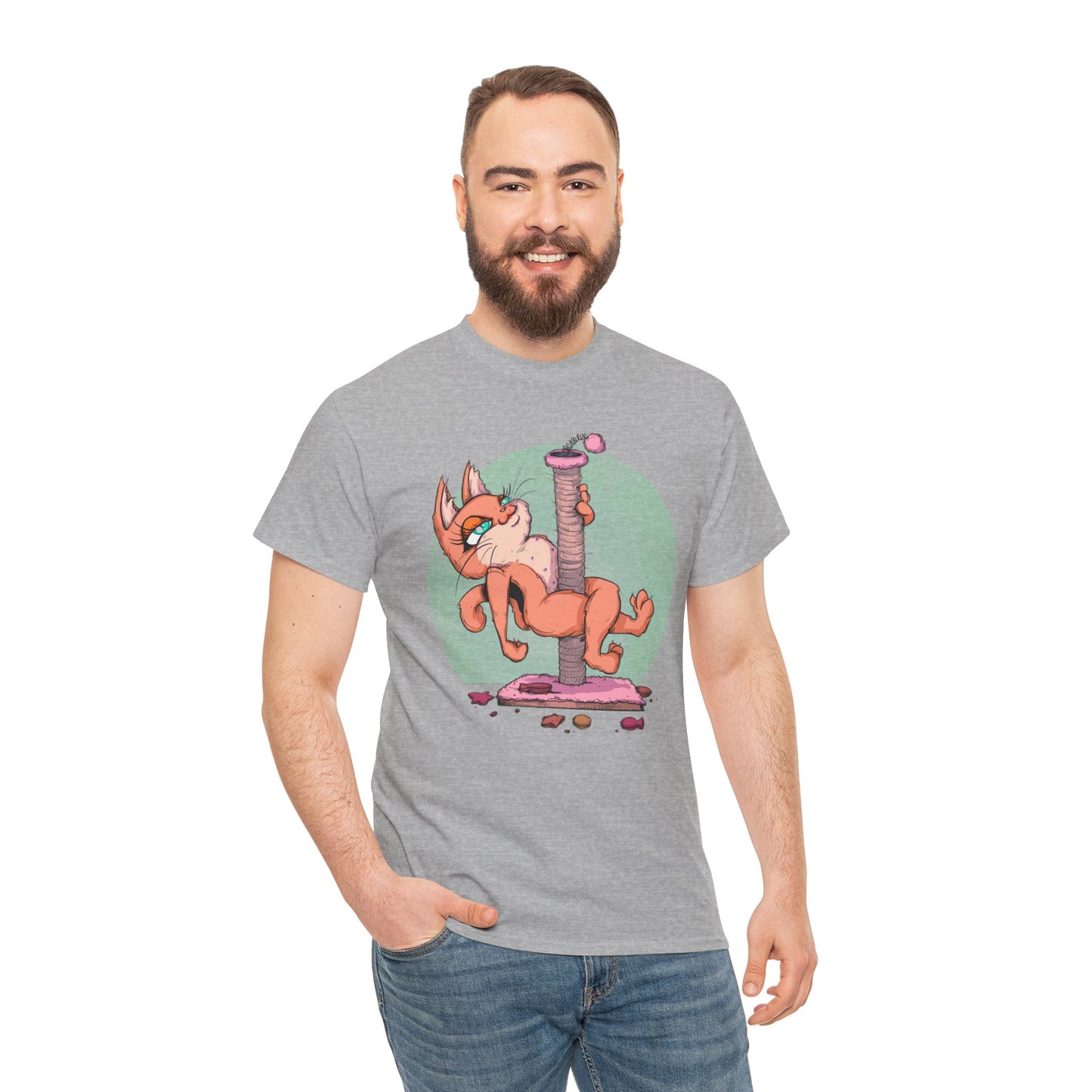 Scratching Pole Unisex Heavy Cotton Tee