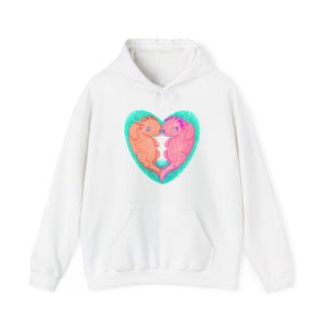 Axolotls In Love  Unisex Heavy Blend Hooded Sweatshirt