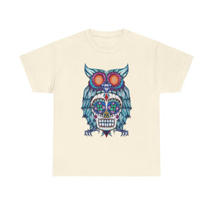 Sugar Skull Owl Unisex Heavy Cotton Tee