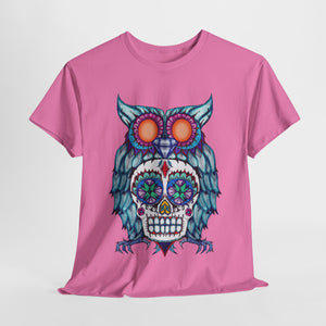 Sugar Skull Owl Unisex Heavy Cotton Tee