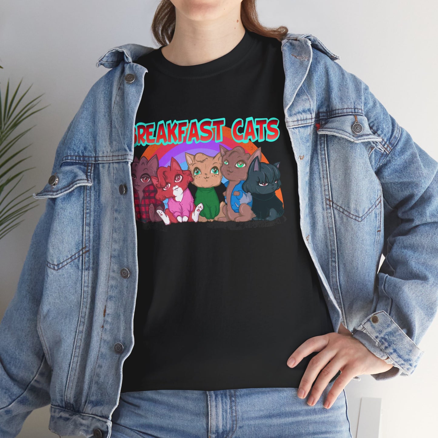 Breakfast Cats Unisex Heavy Cotton Tee