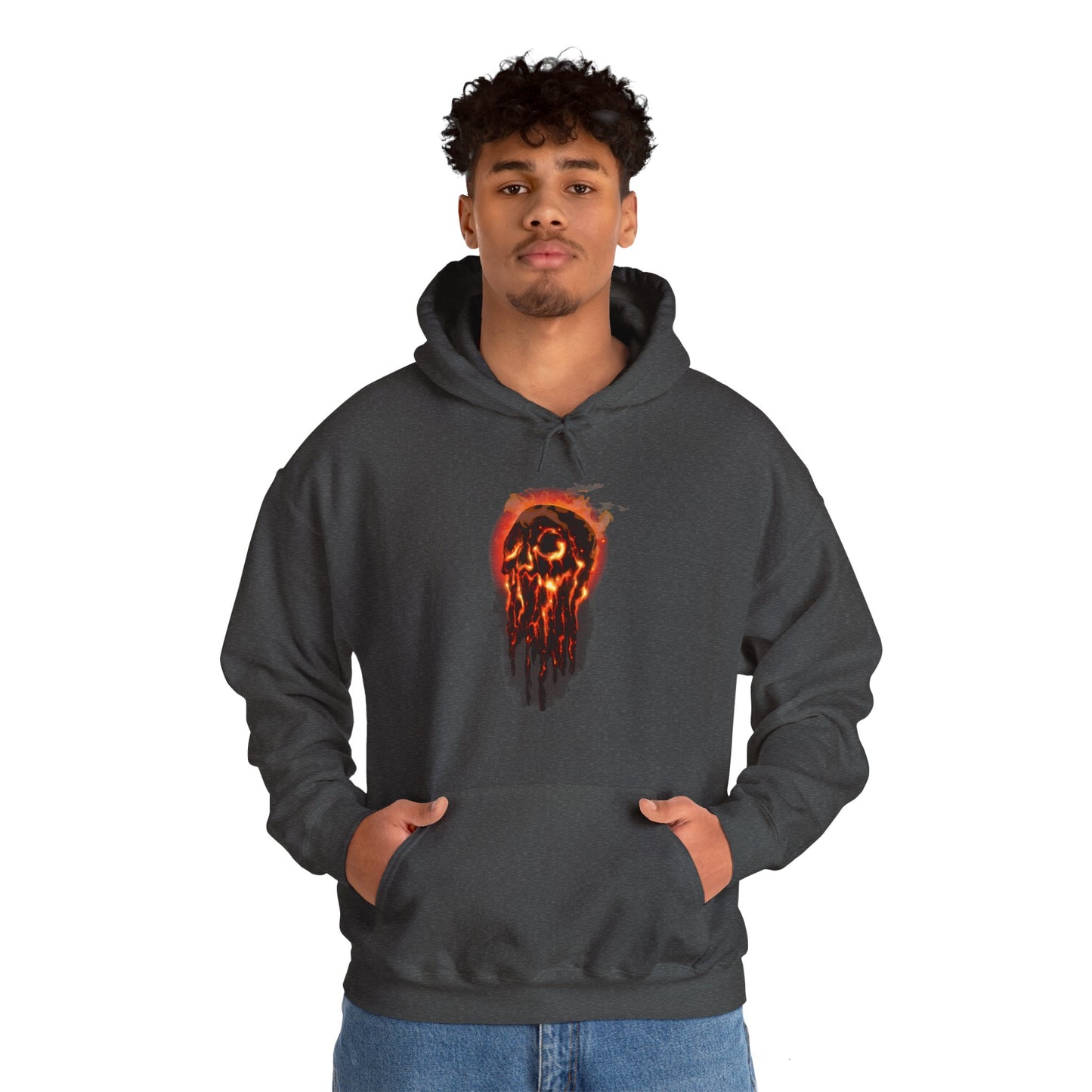 Elemental Skull Fire Unisex Heavy Blend Hooded Sweatshirt