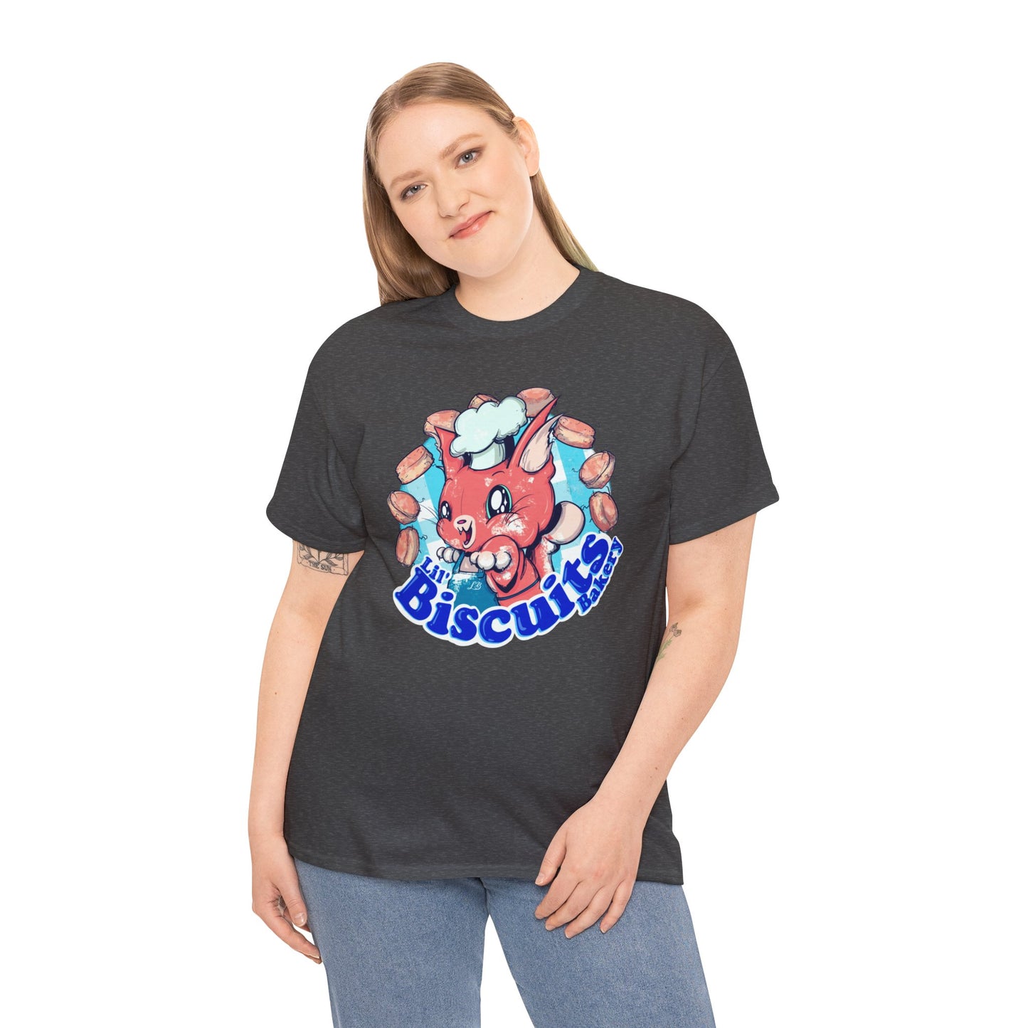 Lil Biscuits Cat Bakery Unisex Heavy Cotton Tee