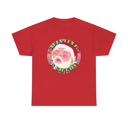 Santa Is Cumming Unisex Heavy Cotton Tee