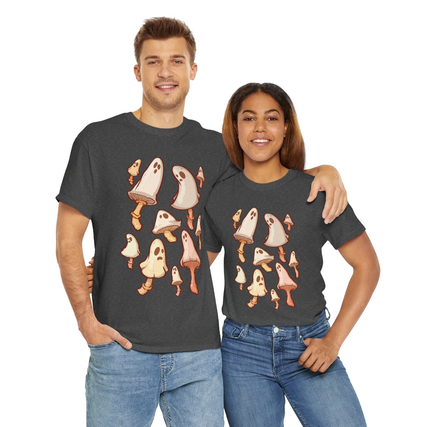 Spooky Mushrooms Unisex Heavy Cotton Tee