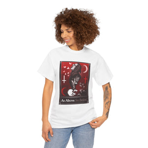 As Above So Below Tarot  (Front & Back Print) Unisex Heavy Cotton Tee