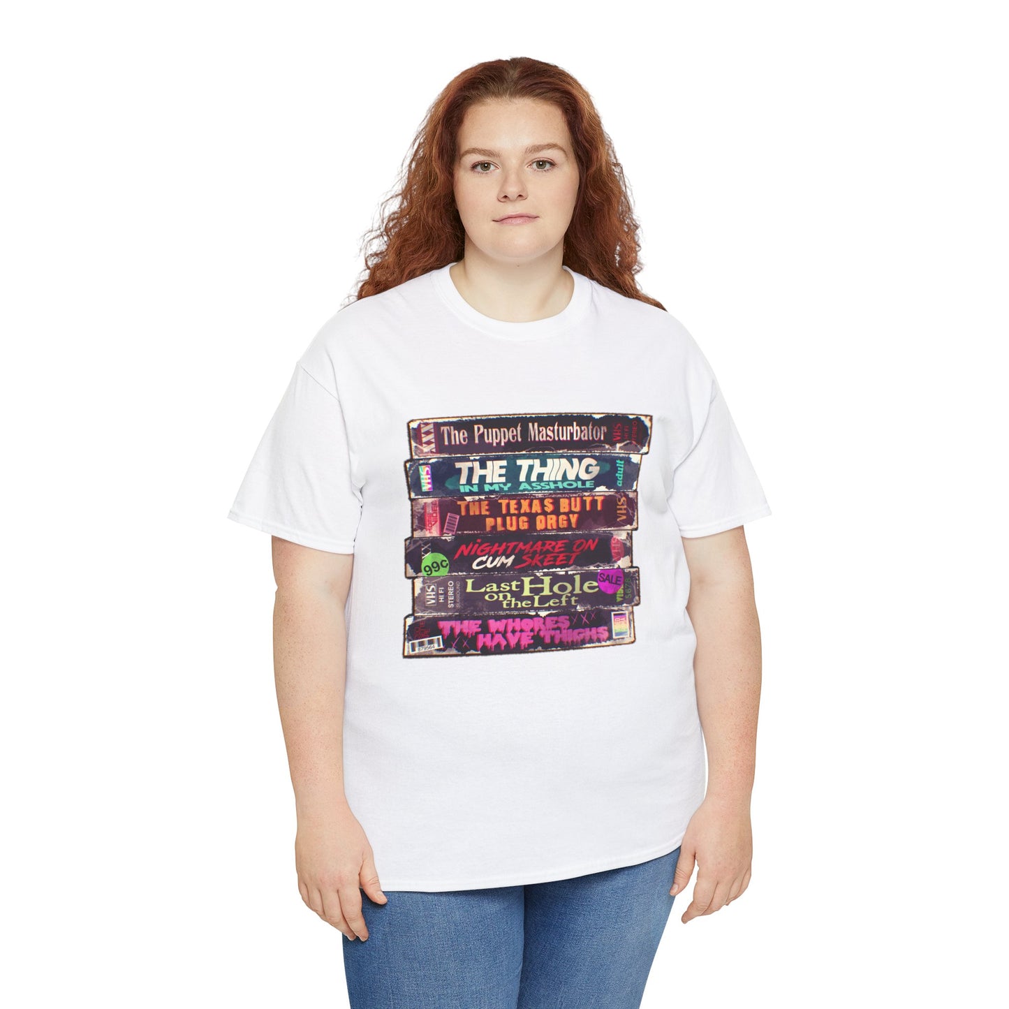 Adult Horror VHS Unisex Heavy Cotton Tee
