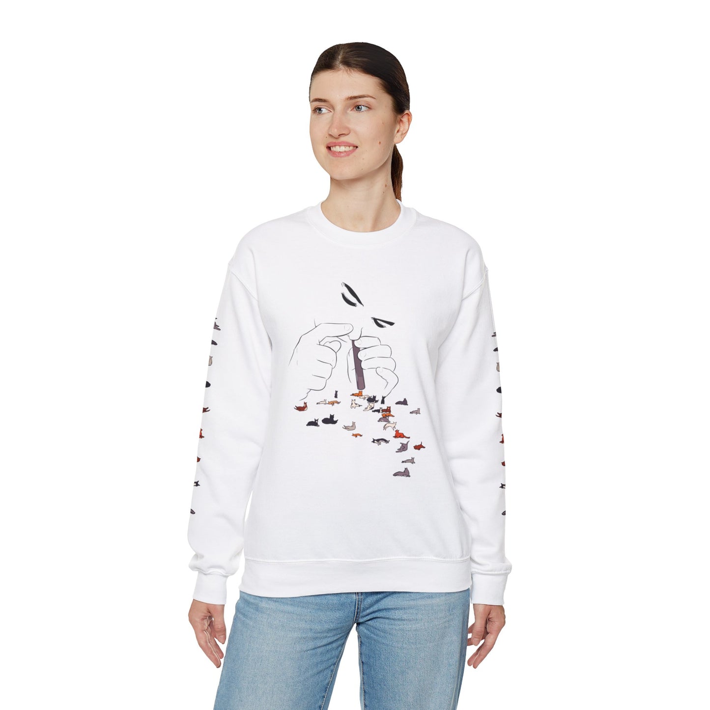 Serotonin Front + Back +Sleeve Print Unisex Heavy Blend Crewneck Sweatshirt