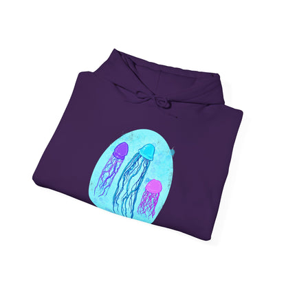 Jellyfish Varieties Unisex Heavy Blend Hooded Sweatshirt