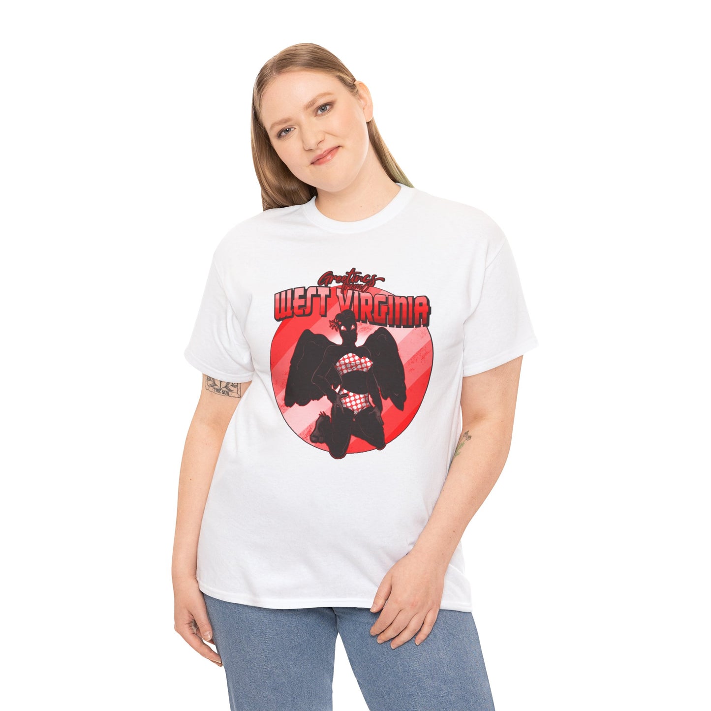 Cryptid Pinups: West Virginia Unisex Heavy Cotton Tee