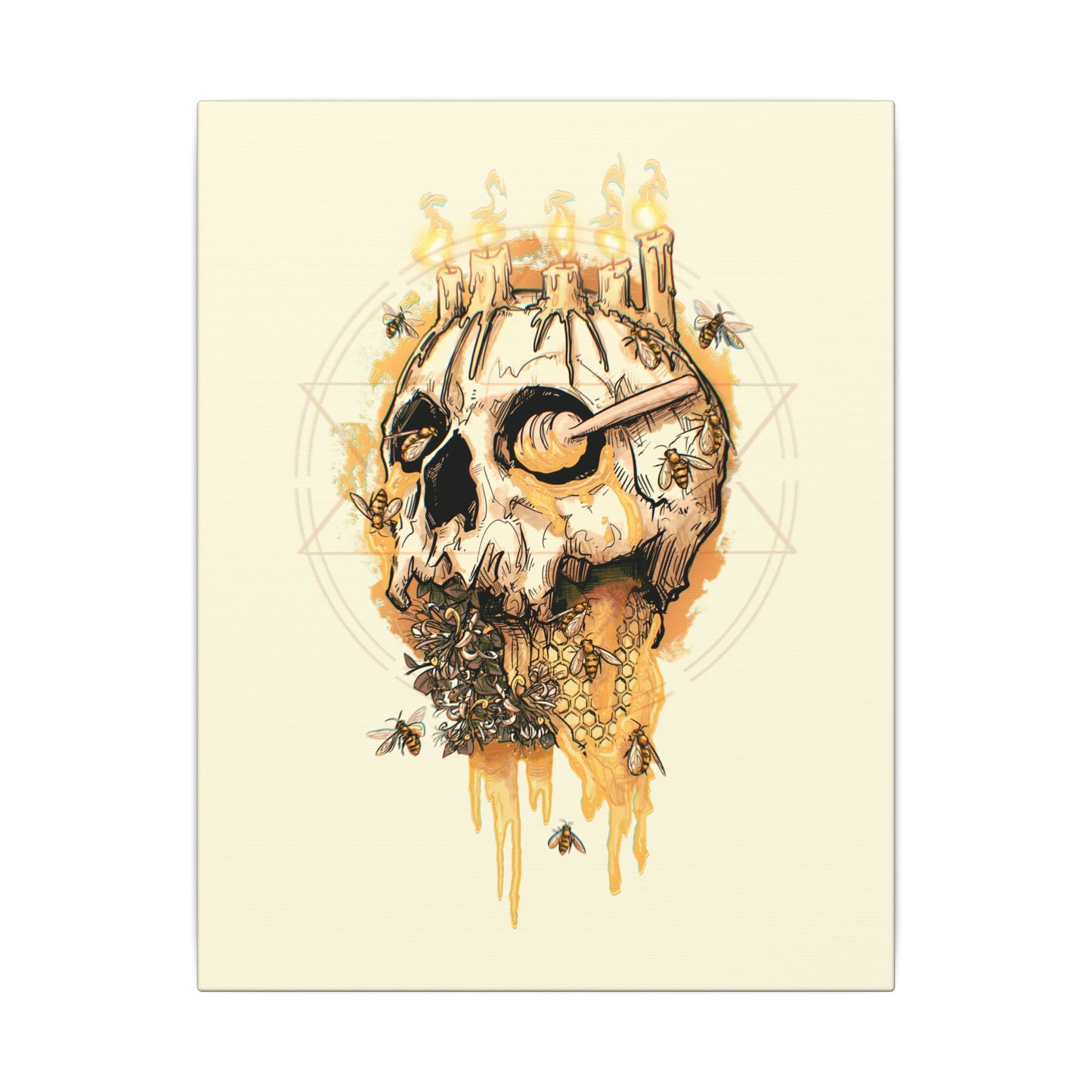 Elemental Skull Honeycore Matte Canvas Stretched