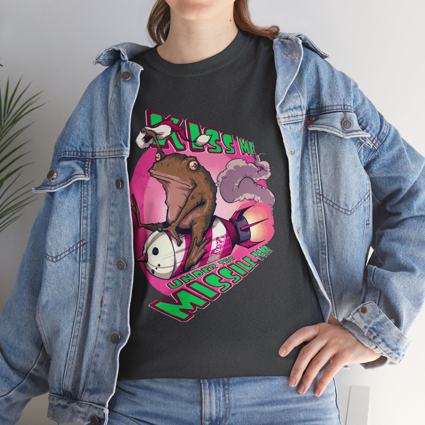 Kiss Me Under The Missile Toad Unisex Heavy Cotton Tee