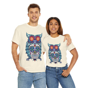 Sugar Skull Owl Unisex Heavy Cotton Tee