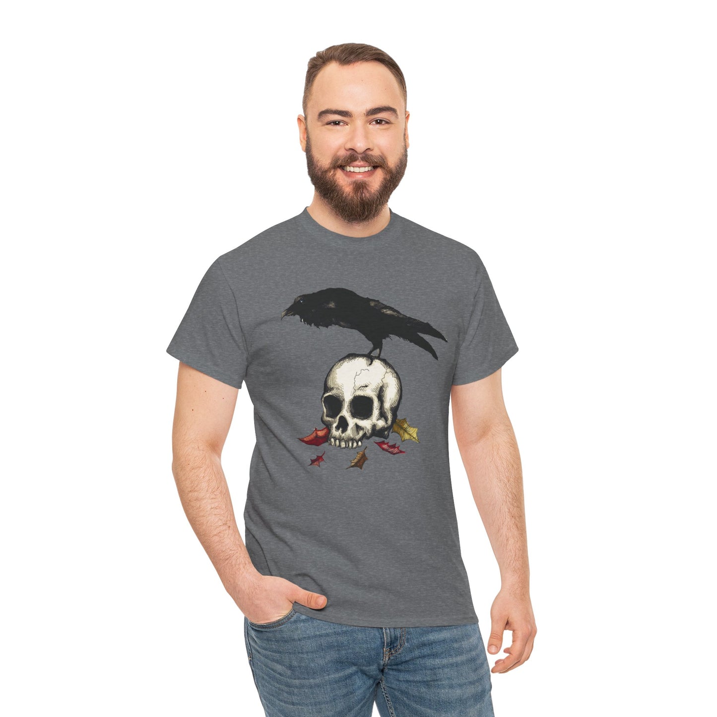Crow Skull Unisex Heavy Cotton Tee