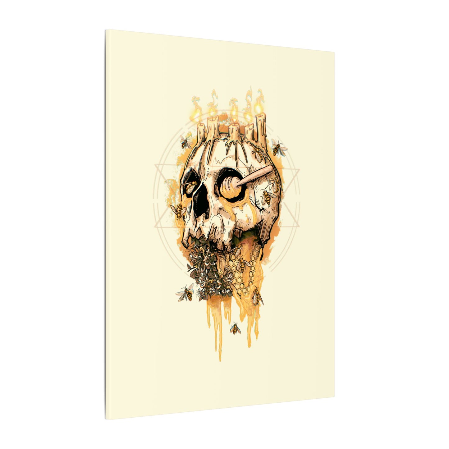 Elemental Skull Honeycore Matte Canvas Stretched