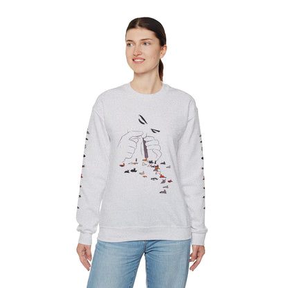 Serotonin Front + Back +Sleeve Print Unisex Heavy Blend Crewneck Sweatshirt