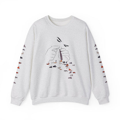 Serotonin Front + Back +Sleeve Print Unisex Heavy Blend Crewneck Sweatshirt