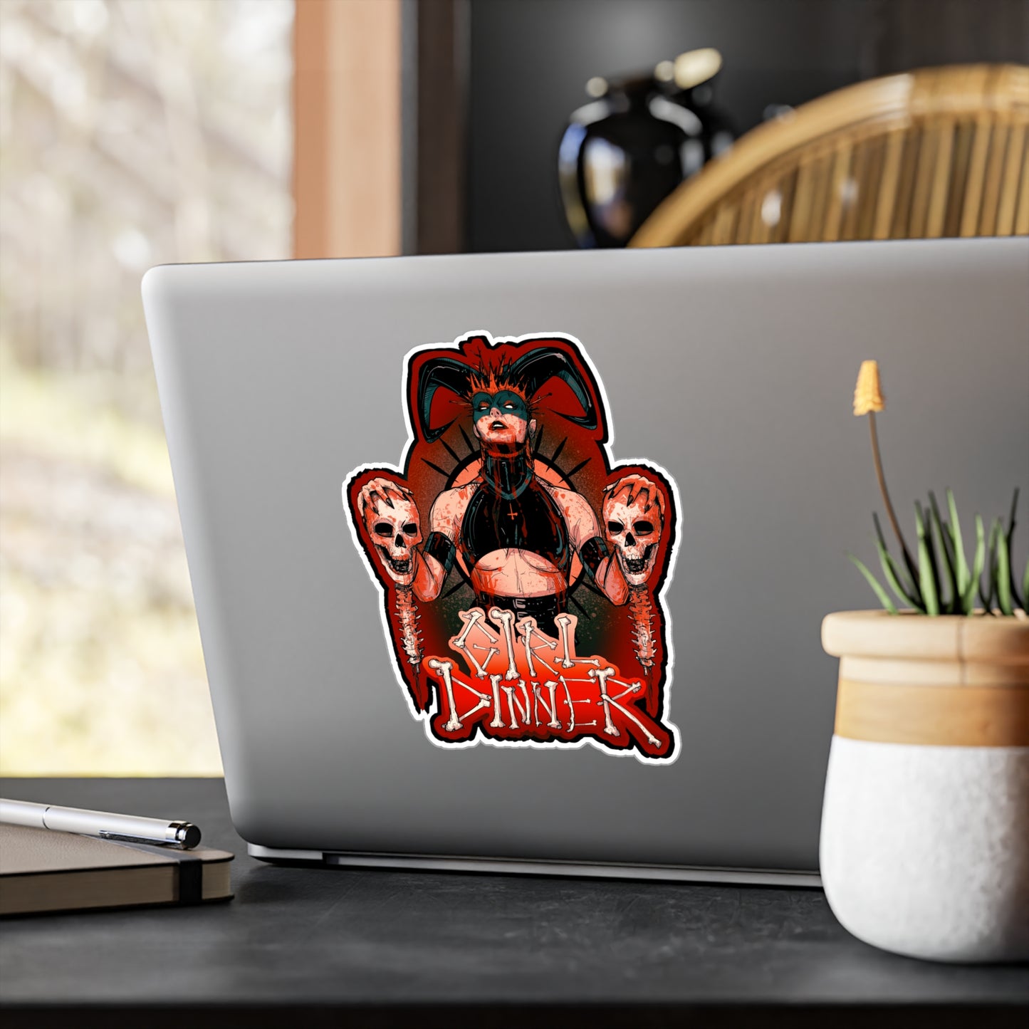 Girl Dinner Kiss-Cut Vinyl Decal