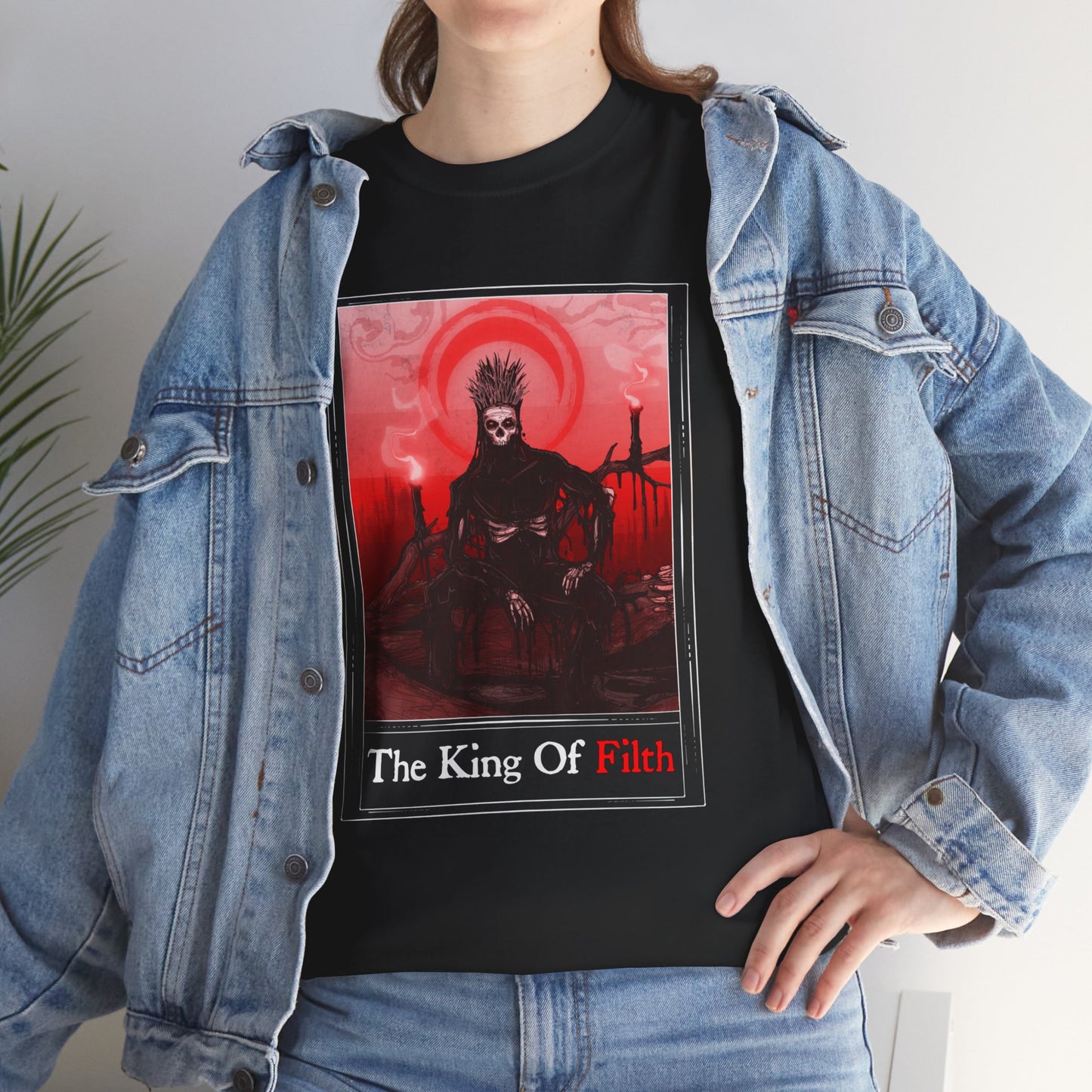King Of Filth Tarot (Front & Back Print) Unisex Heavy Cotton Tee