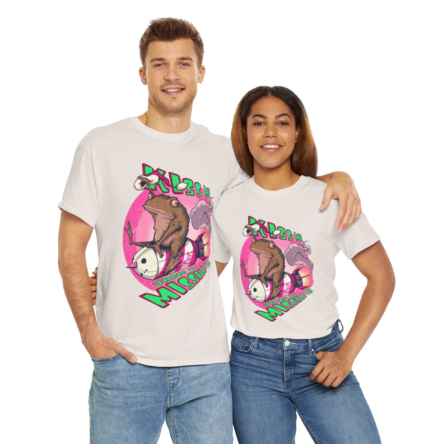 Kiss Me Under The Missile Toad Unisex Heavy Cotton Tee