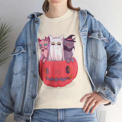 Meow-lloween Unisex Heavy Cotton Tee