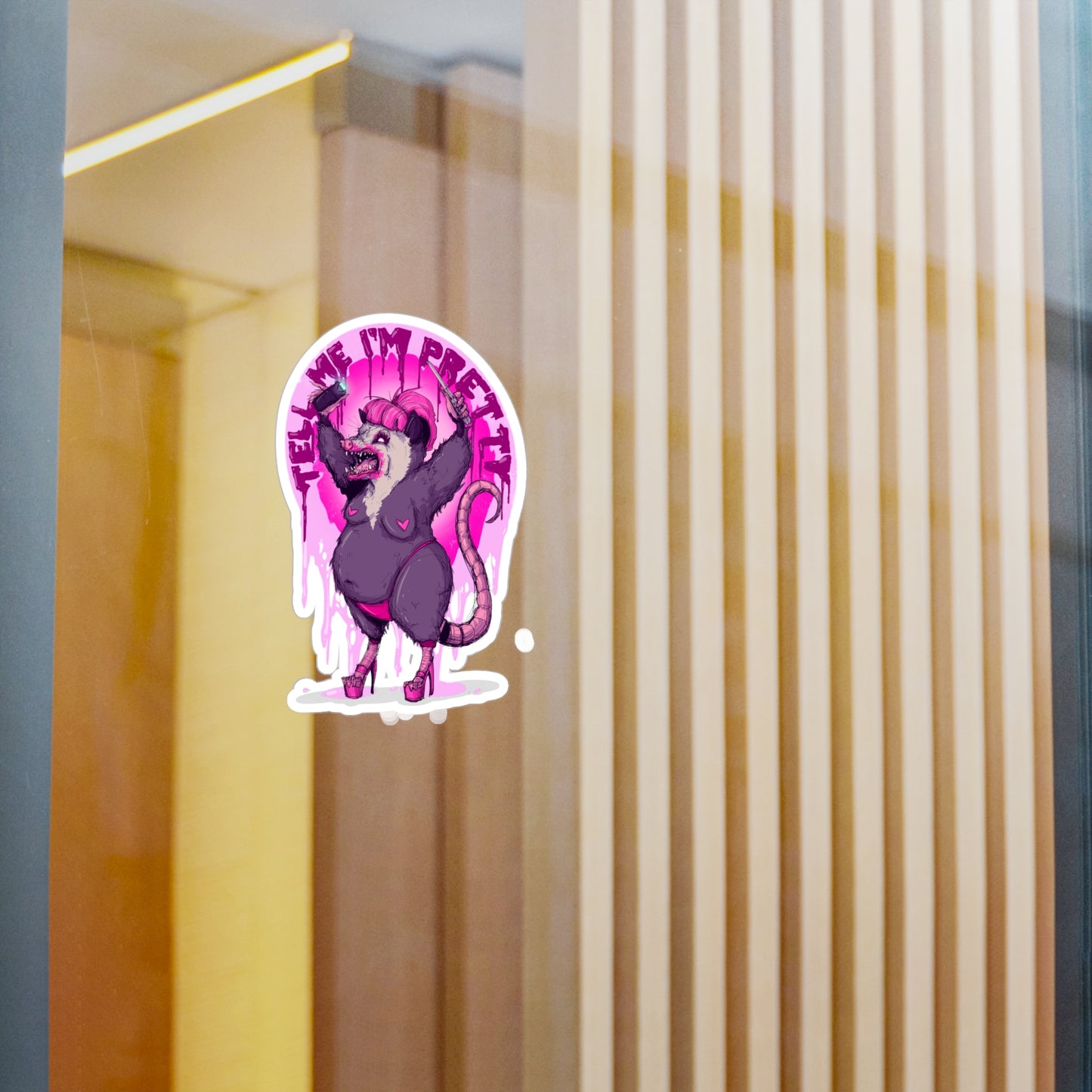 Pretty Opossum Kiss-Cut Vinyl Decal