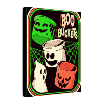 Retro Boo Buckets Matte Canvas Stretched