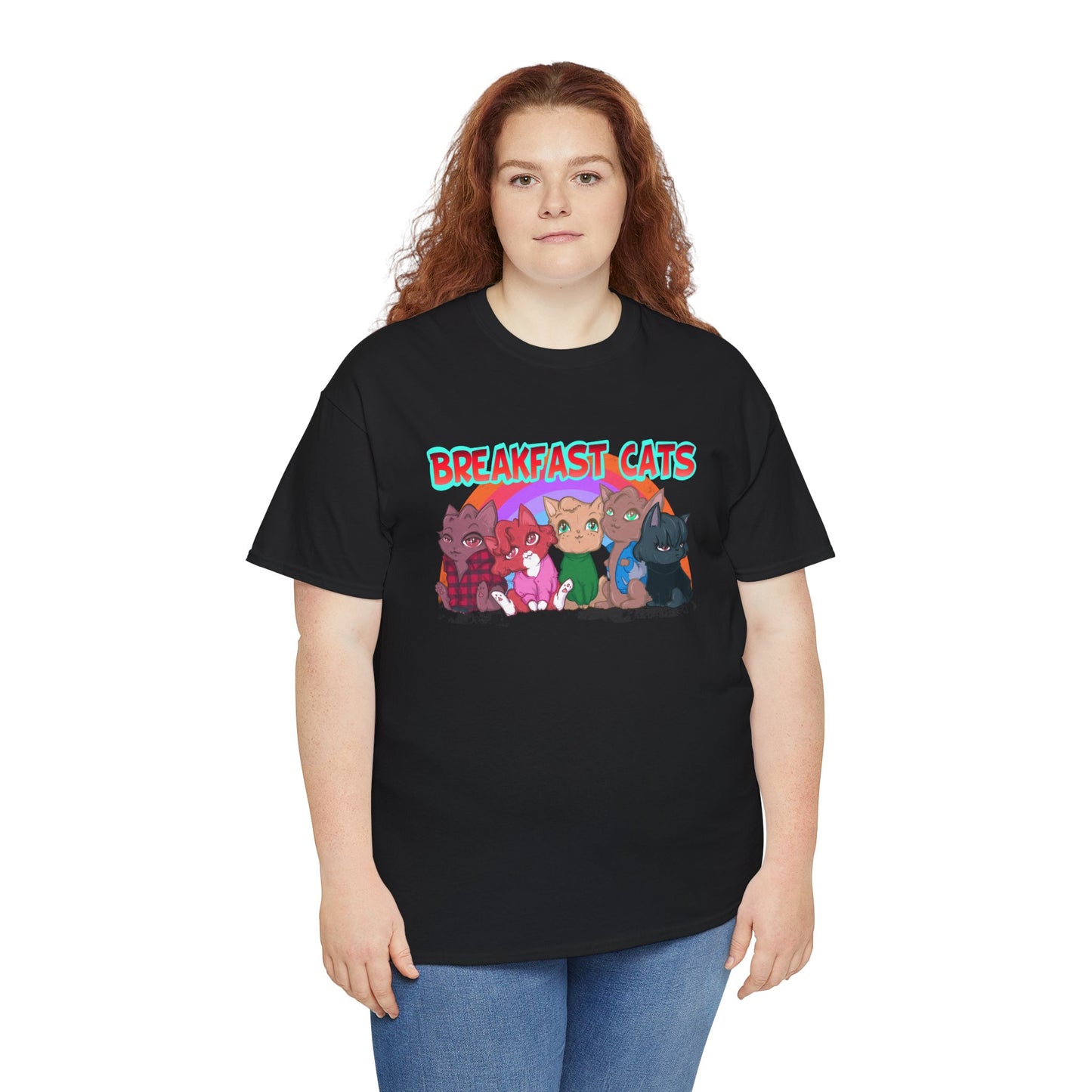 Breakfast Cats Unisex Heavy Cotton Tee