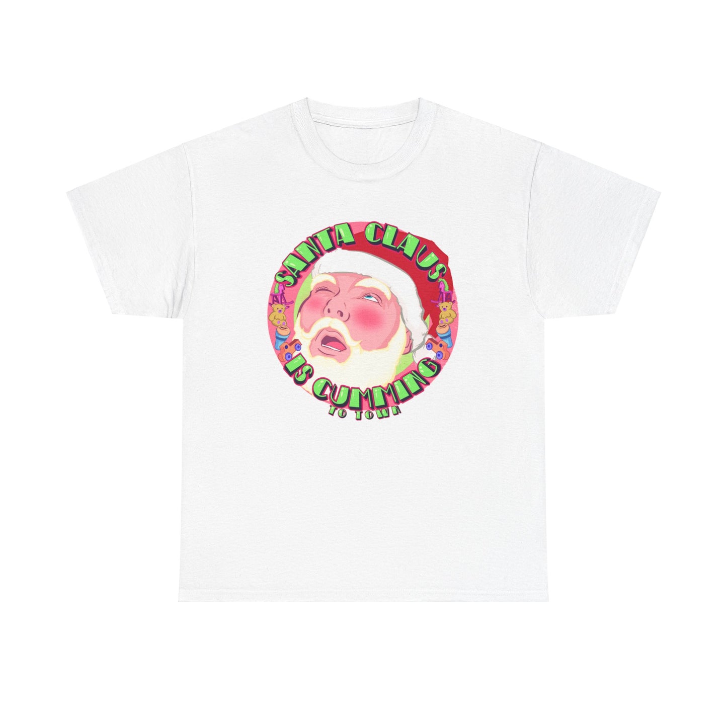 Santa Is Cumming Unisex Heavy Cotton Tee