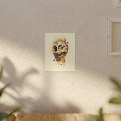 Elemental Skull Honeycore Matte Canvas Stretched