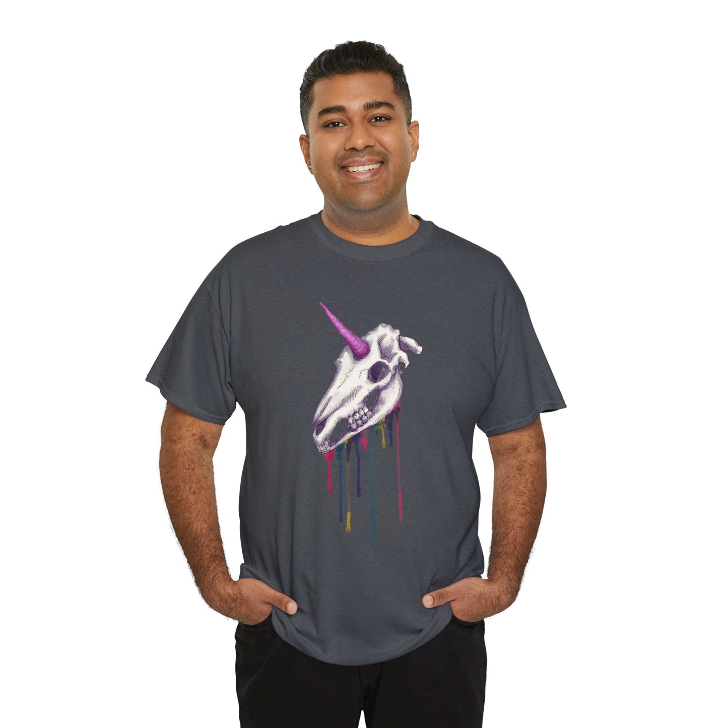 Unicorn Skull Unisex Heavy Cotton Tee