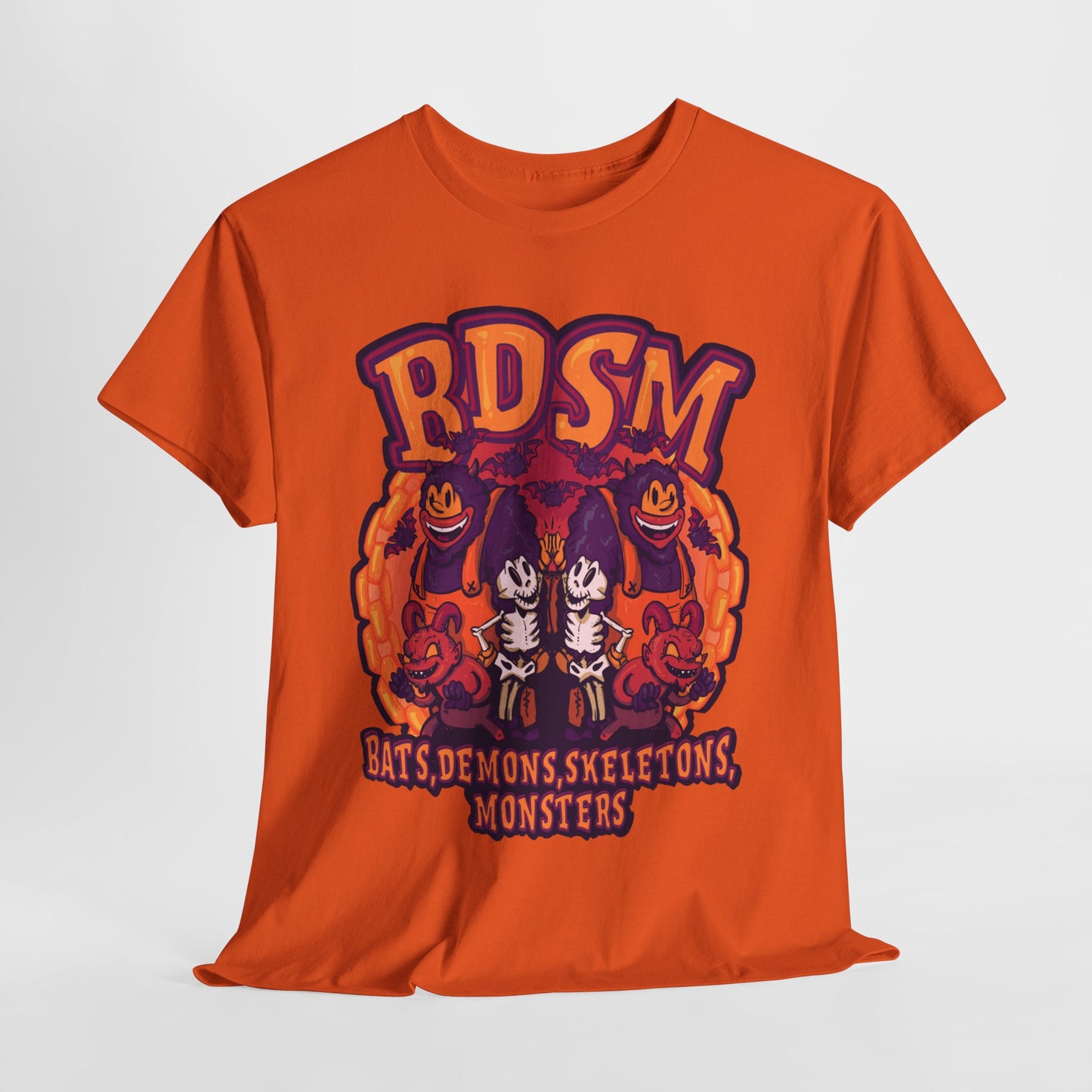 Bats Demons Skeletons Monsters Unisex Heavy Cotton Tee