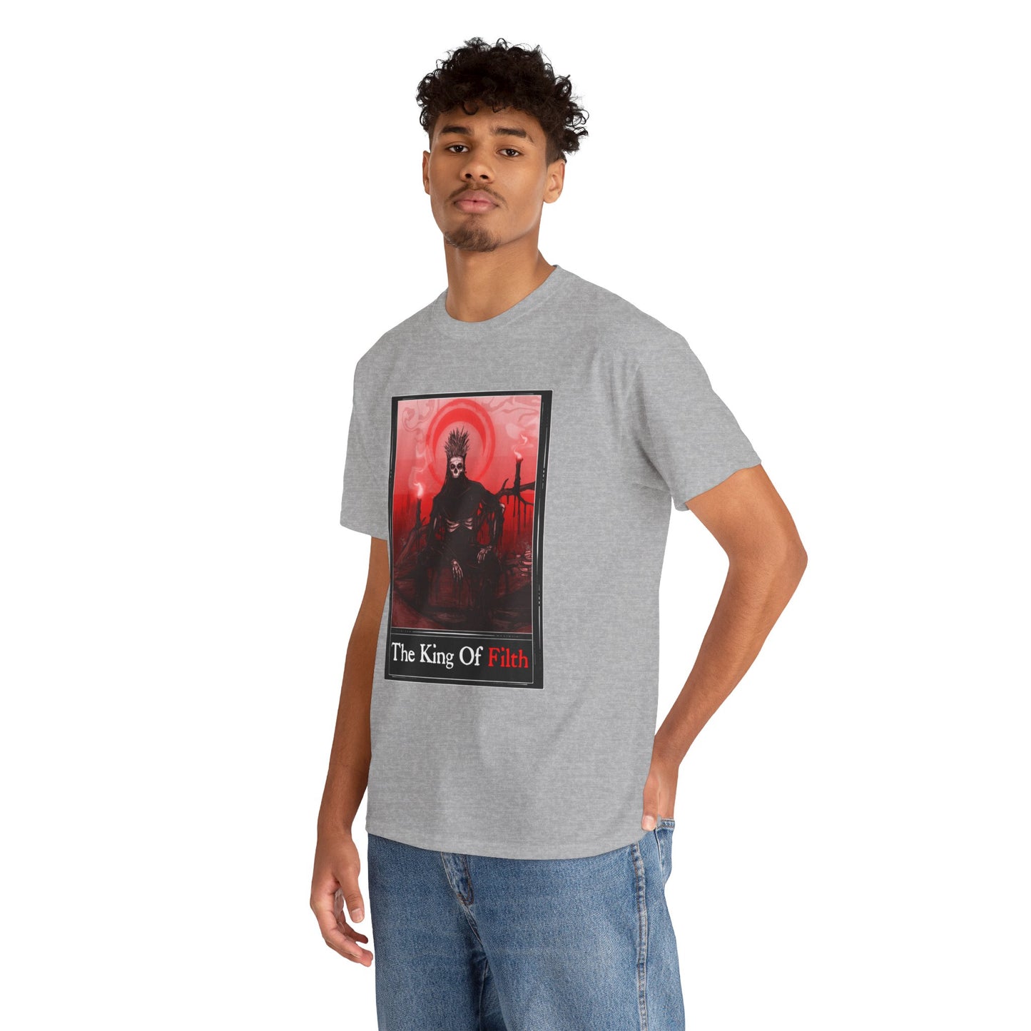 King Of Filth Tarot (Front & Back Print) Unisex Heavy Cotton Tee