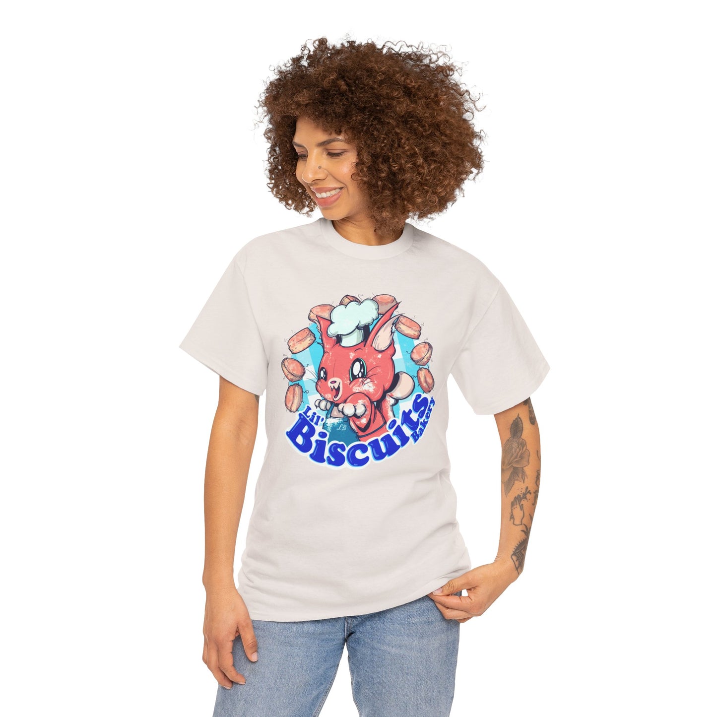 Lil Biscuits Cat Bakery Unisex Heavy Cotton Tee