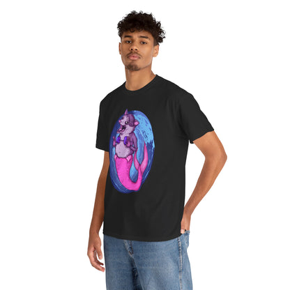 Mermaid Opossum Unisex Heavy Cotton Tee