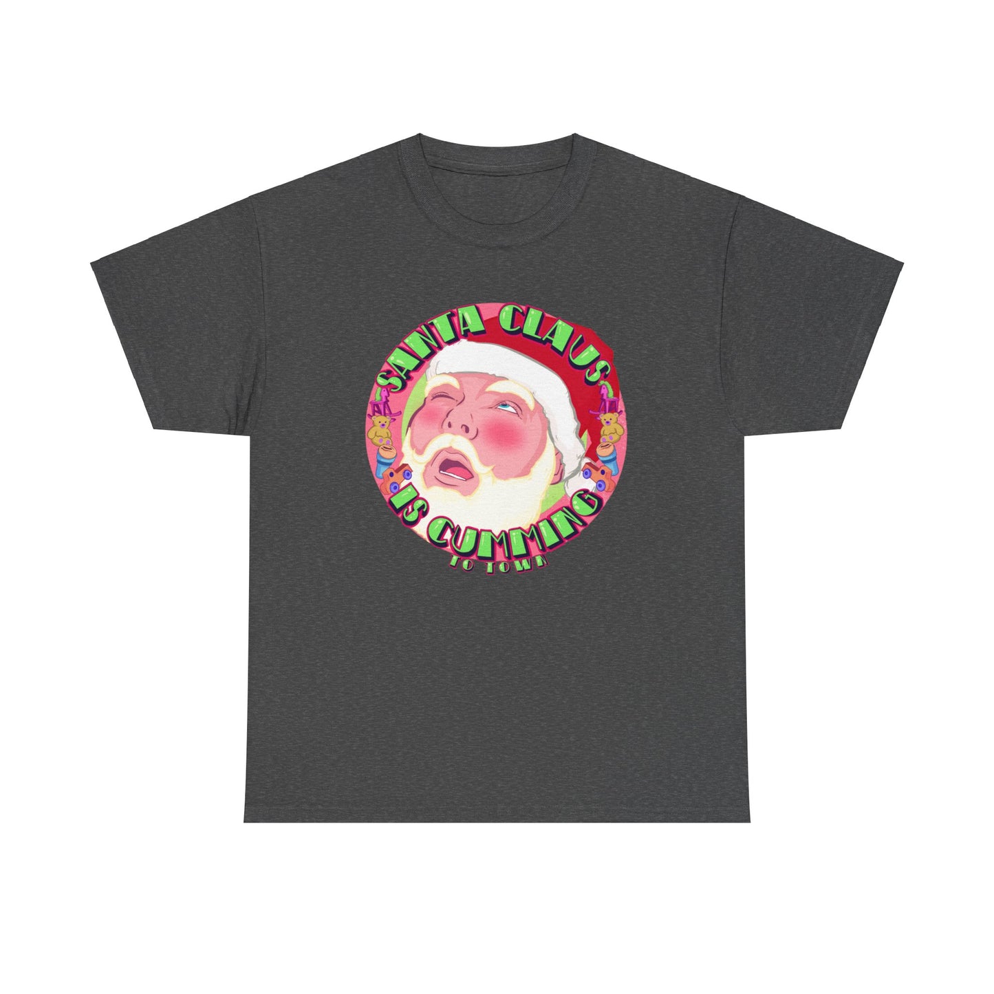Santa Is Cumming Unisex Heavy Cotton Tee