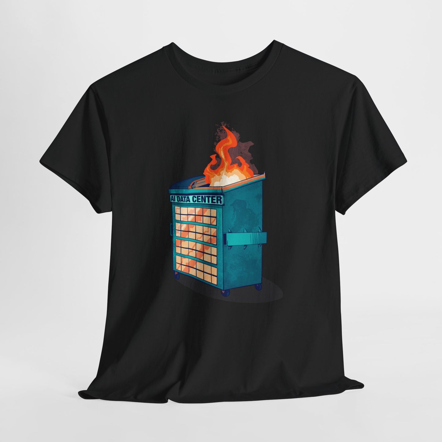 AI Data Center Dumpster Fire Unisex Heavy Cotton Tee