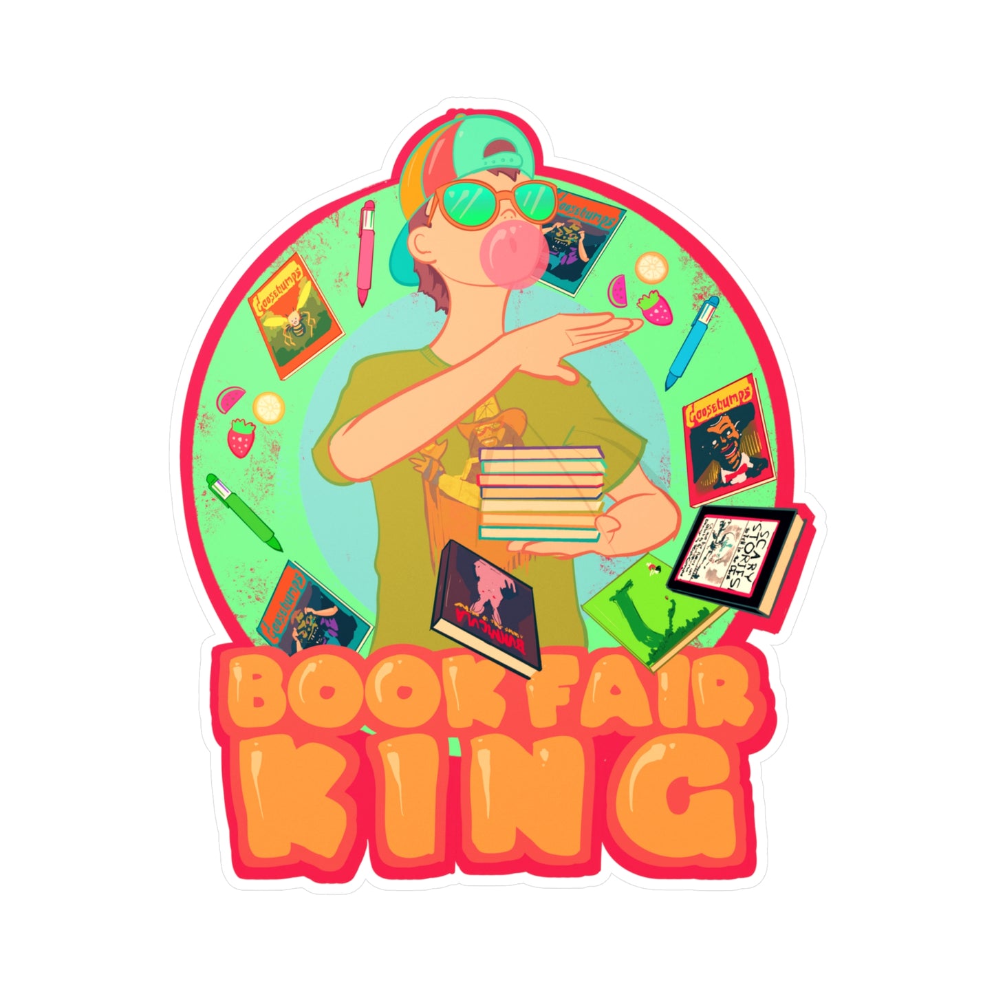 Book Fair King Kiss-Cut Vinyl Decal