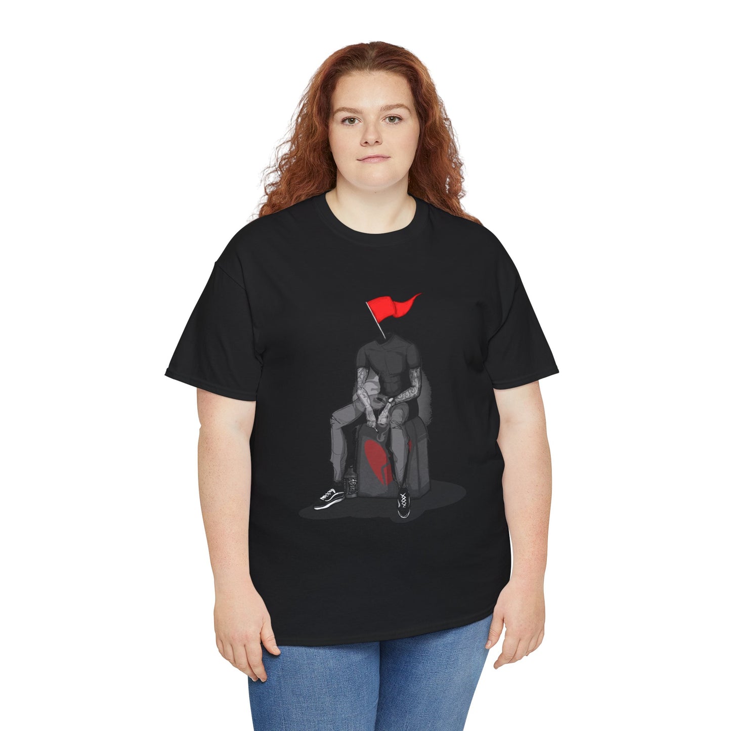 Red Flag Male Unisex Heavy Cotton Tee