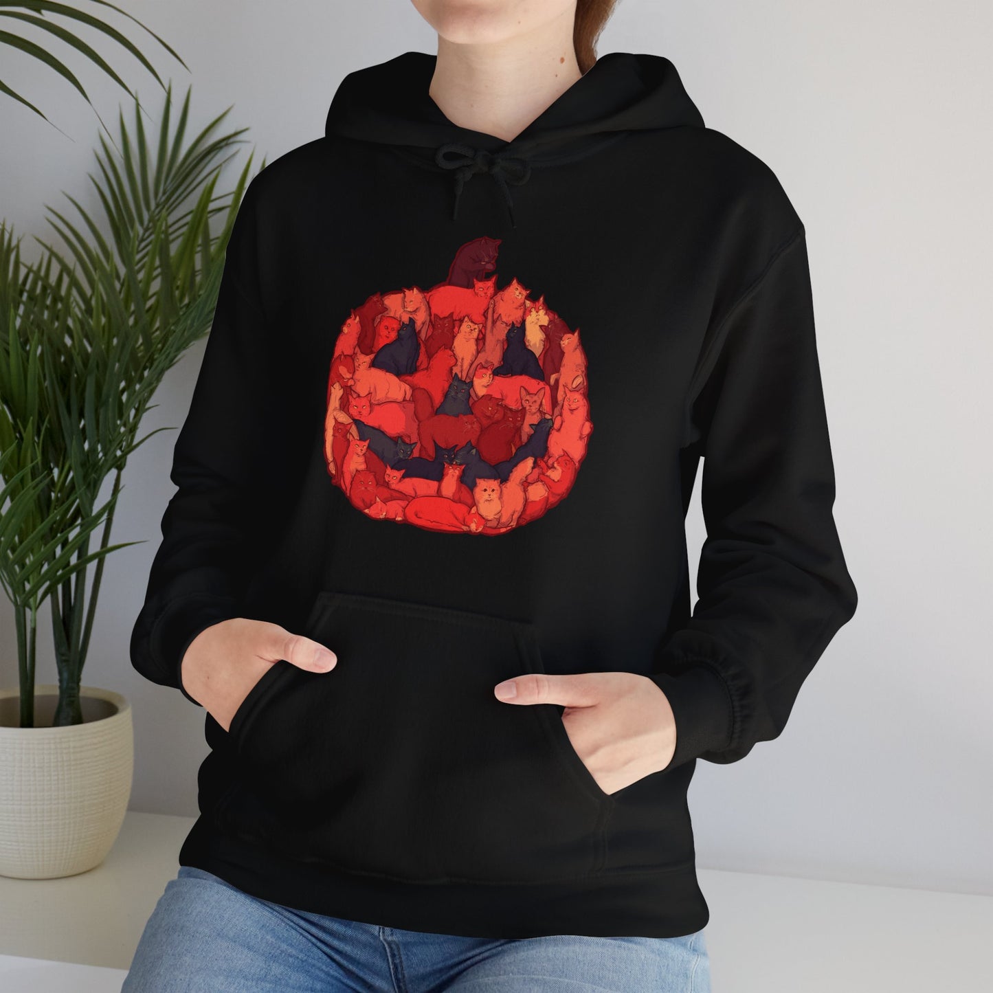 Meow-loween Unisex Heavy Blend Hooded Sweatshirt