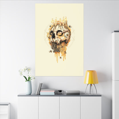 Elemental Skull Honeycore Matte Canvas Stretched