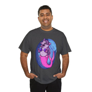 Mermaid Opossum Unisex Heavy Cotton Tee