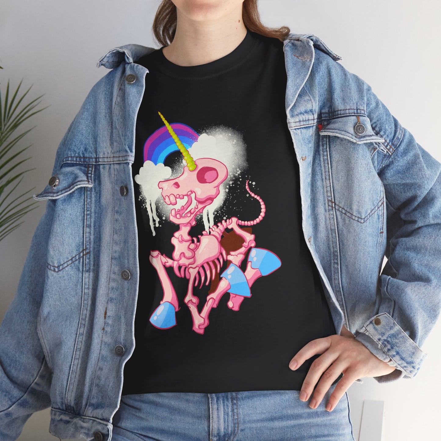 Unicorn Skeleton 2 Unisex Heavy Cotton Tee