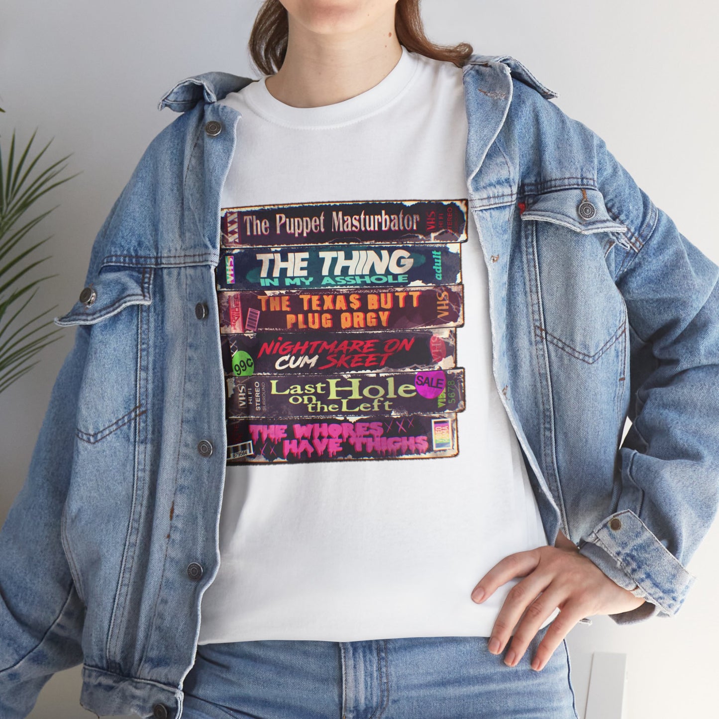 Adult Horror VHS Unisex Heavy Cotton Tee