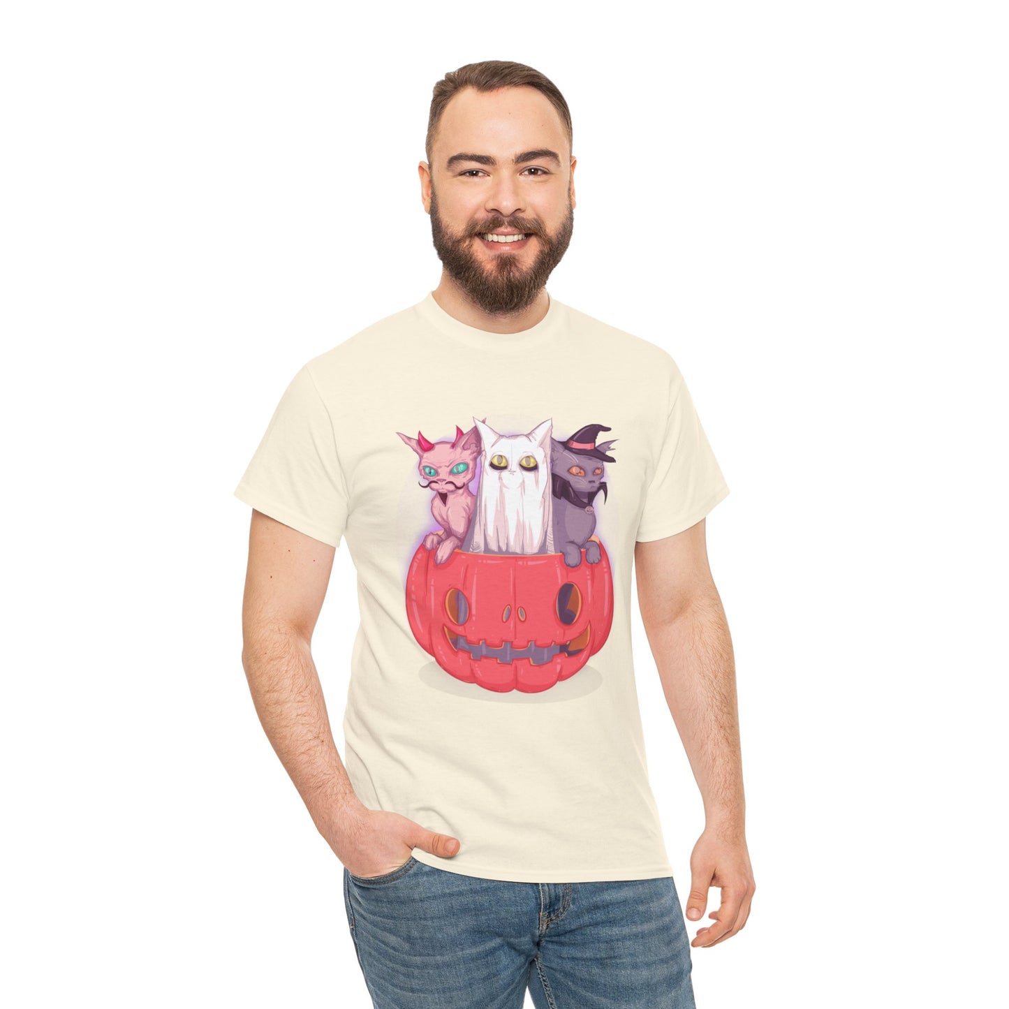 Meow-lloween Unisex Heavy Cotton Tee