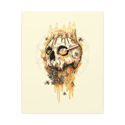 Elemental Skull Honeycore Matte Canvas Stretched