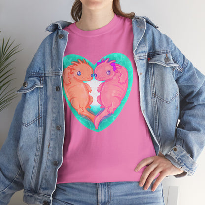 Axolotls In Love Unisex Heavy Cotton Tee