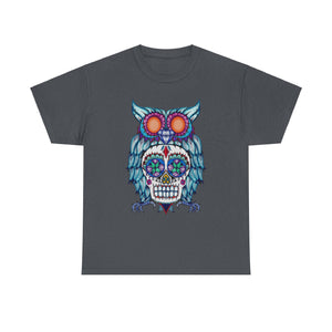 Sugar Skull Owl Unisex Heavy Cotton Tee